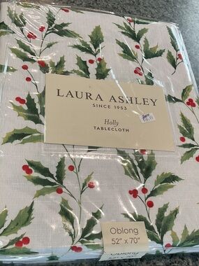 Laura Ashley tablecloth Holly holiday